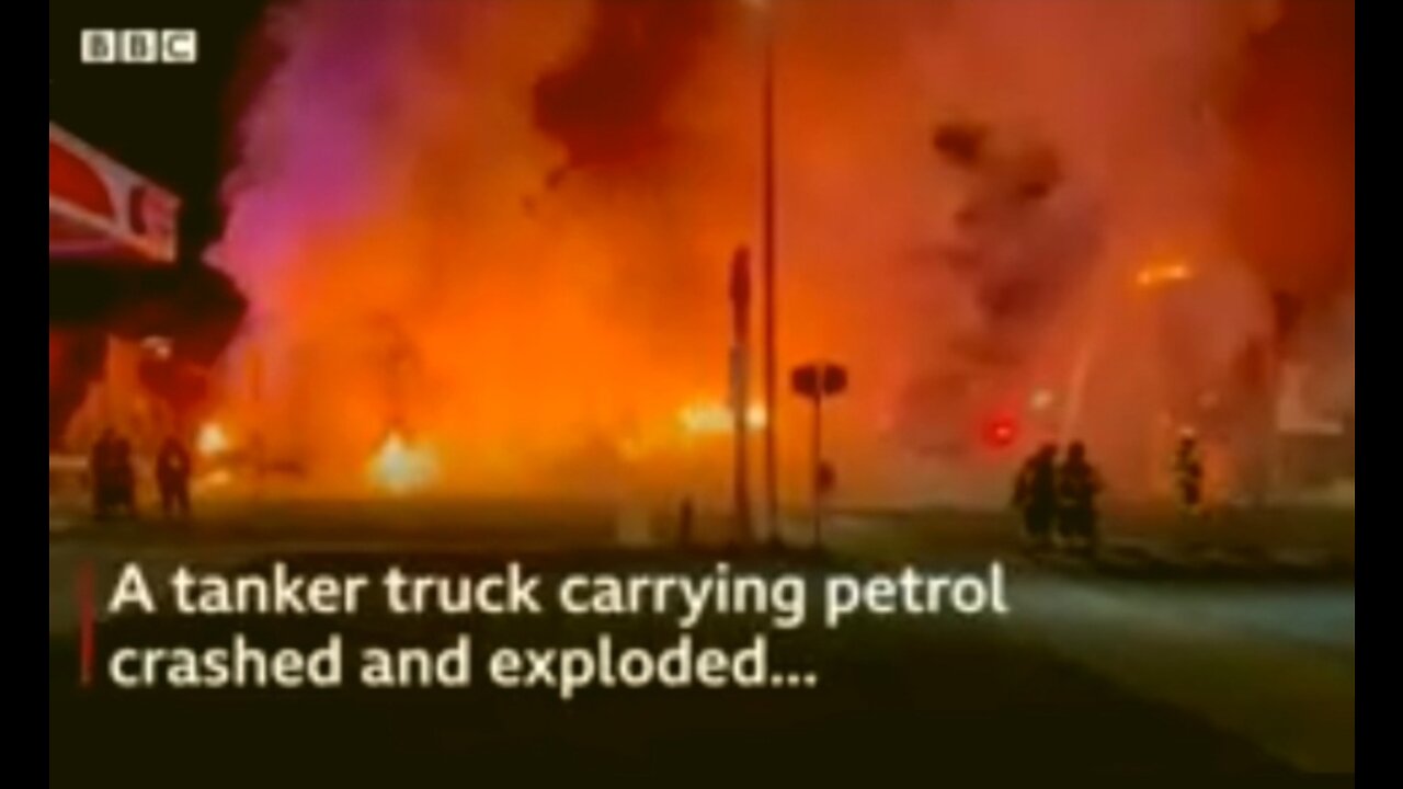 Petrol tanker crash causes massive fire in Long Island, New York