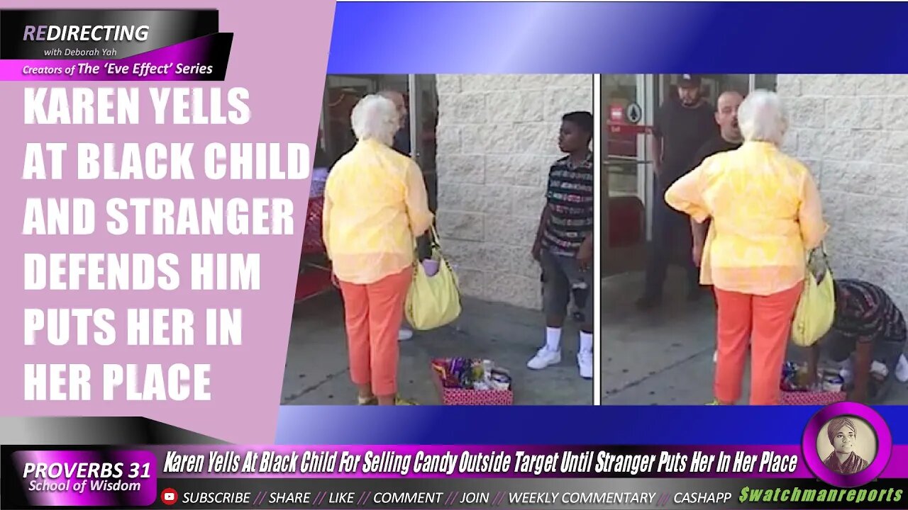 Karen Yells At Black Child For Selling Candy Outside Target Until Stranger Puts Her In Her Place