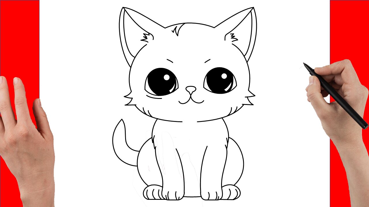 How To Draw Cute Cat - Step By Step Drawing