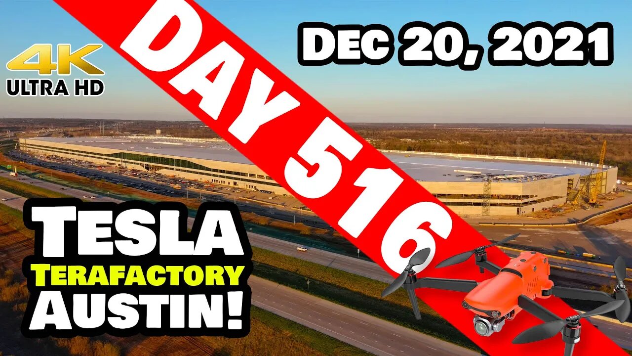 Tesla Gigafactory Austin 4K Day 516 - 12/20/21 - Tesla Terafactory TX - GOLDEN HOUR AT GIGA TEXAS!