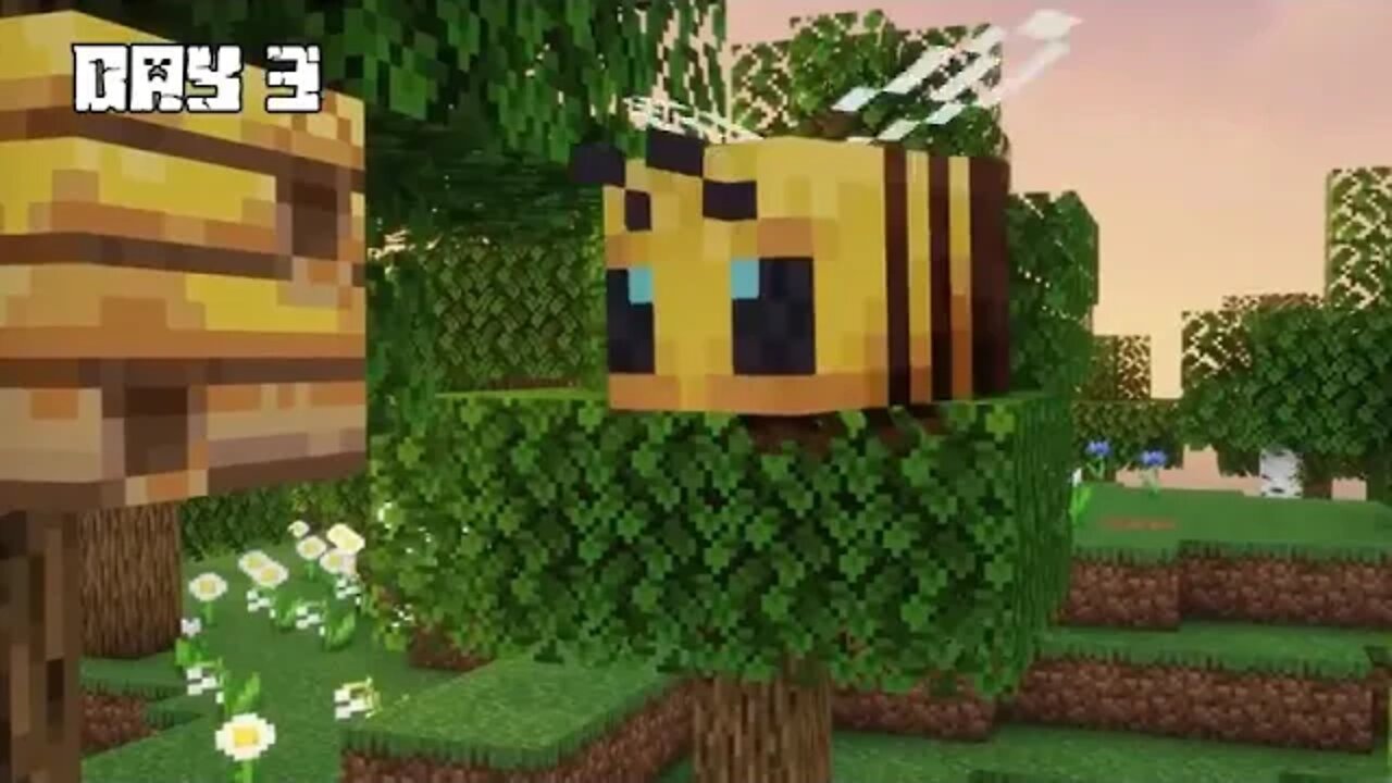 3 ~ I Survived 100 DAYS as a BEE in HARDCORE Minecraft!