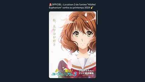 La saison 3 de l'anime "Hibike! Euphonium" sortira au printemps 2024 🎷