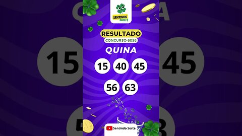 🍀 Resultado QUINA 6056 | Sentindo Sorte #shorts