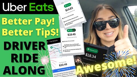 Uber Eats Driver Ride Along Food Delivery | Better Pay & Better Tips! | Part 2