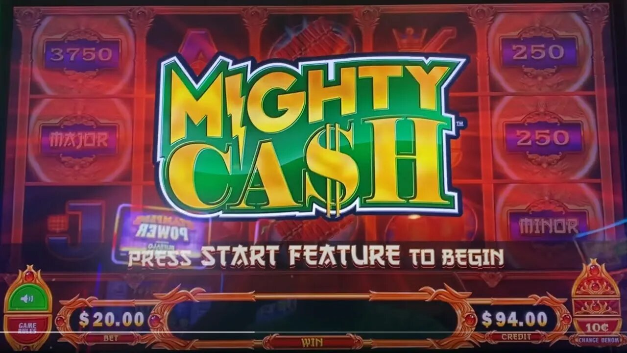 Midday BONUS Video - Mighty Cash $20 Bonus Round! Jackpot HAND PAY!