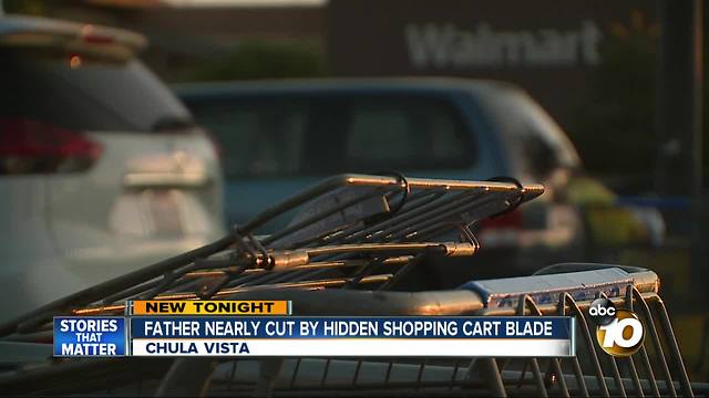 Father finds razor blade stuck to his Walmart shopping cart