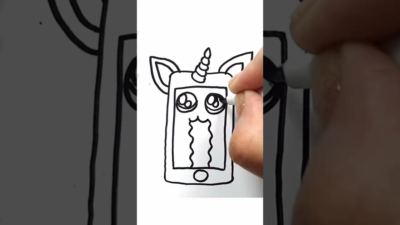 How to draw and paint iPhone Unicorn Kawaii