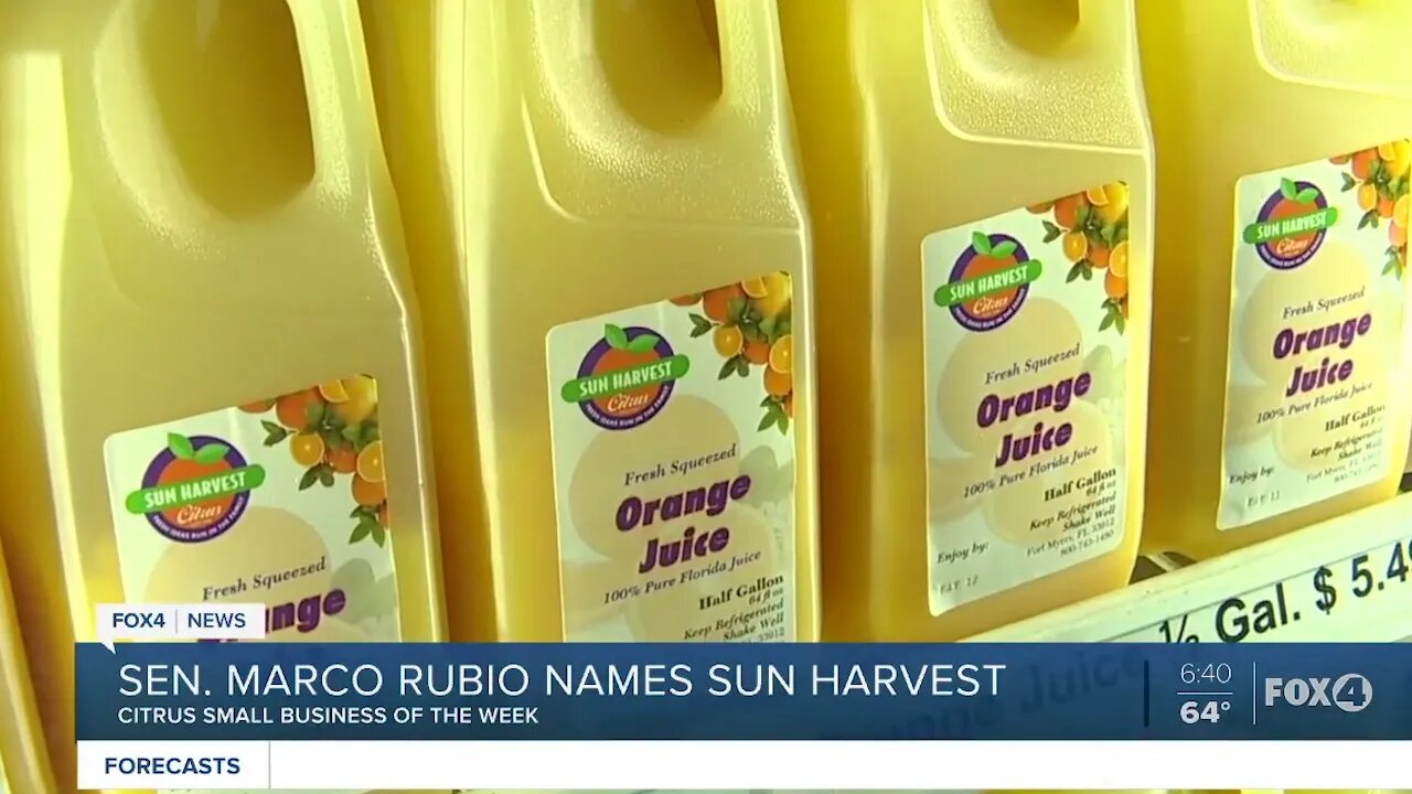 Sen. Rubio Highlights Florida Business Sun Harvest Citrus as Senate Small Business of the Week