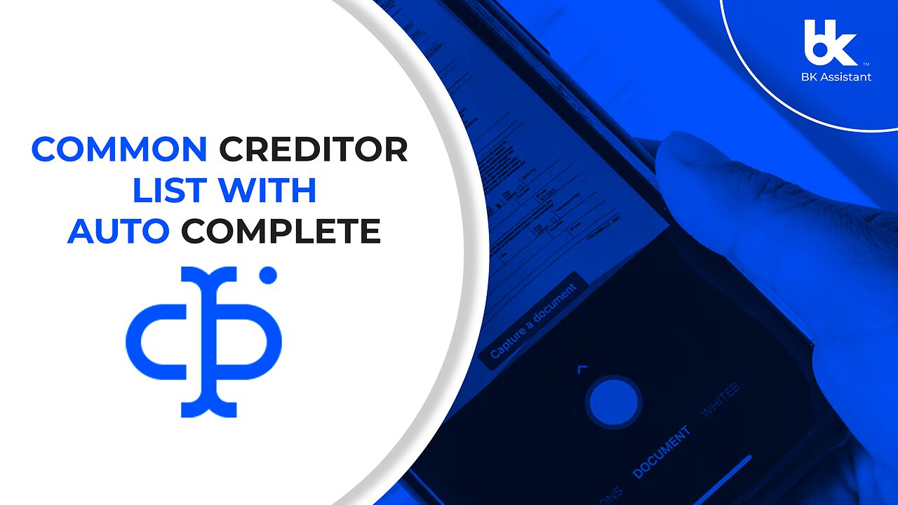 Common Creditor list with Auto Complete