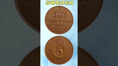 Sweden 5 Ore 1952.#shorts #coinnotesz