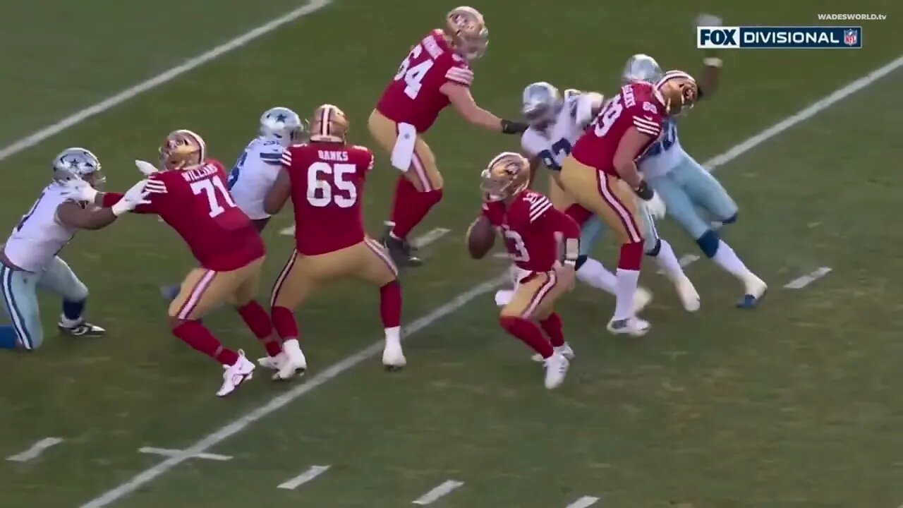 Brock Purdy runs for his life in the redzone | #DALvsSF #playoffs | 1/22/23