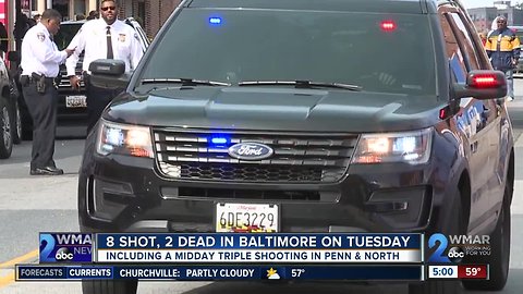 Two injured, one killed after midday shooting in Baltimore's Penn North neighborhood