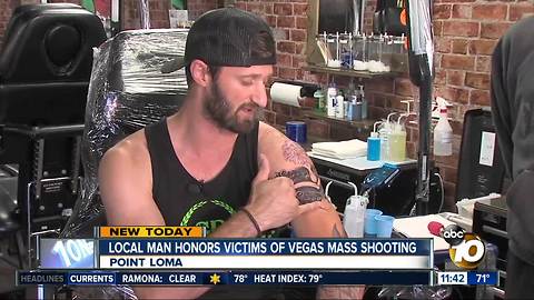 San Diego Marine veteran honors Las Vegas shooting victims with special tattoo