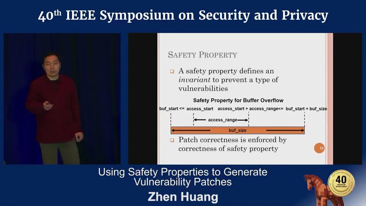 Using Safety Properties to Generate Vulnerability Patches