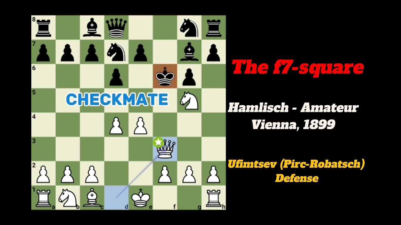 Opening Trap The f7-square! Hamlisch - Amateur, Vienna, 1899 Ufimtsev (Pirc-Robatsch) Defense