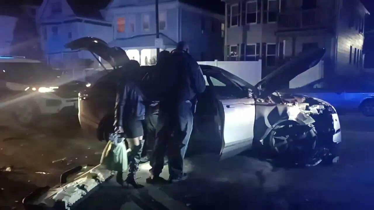 Boston police respond to accident on River Street discover firearm under the hood