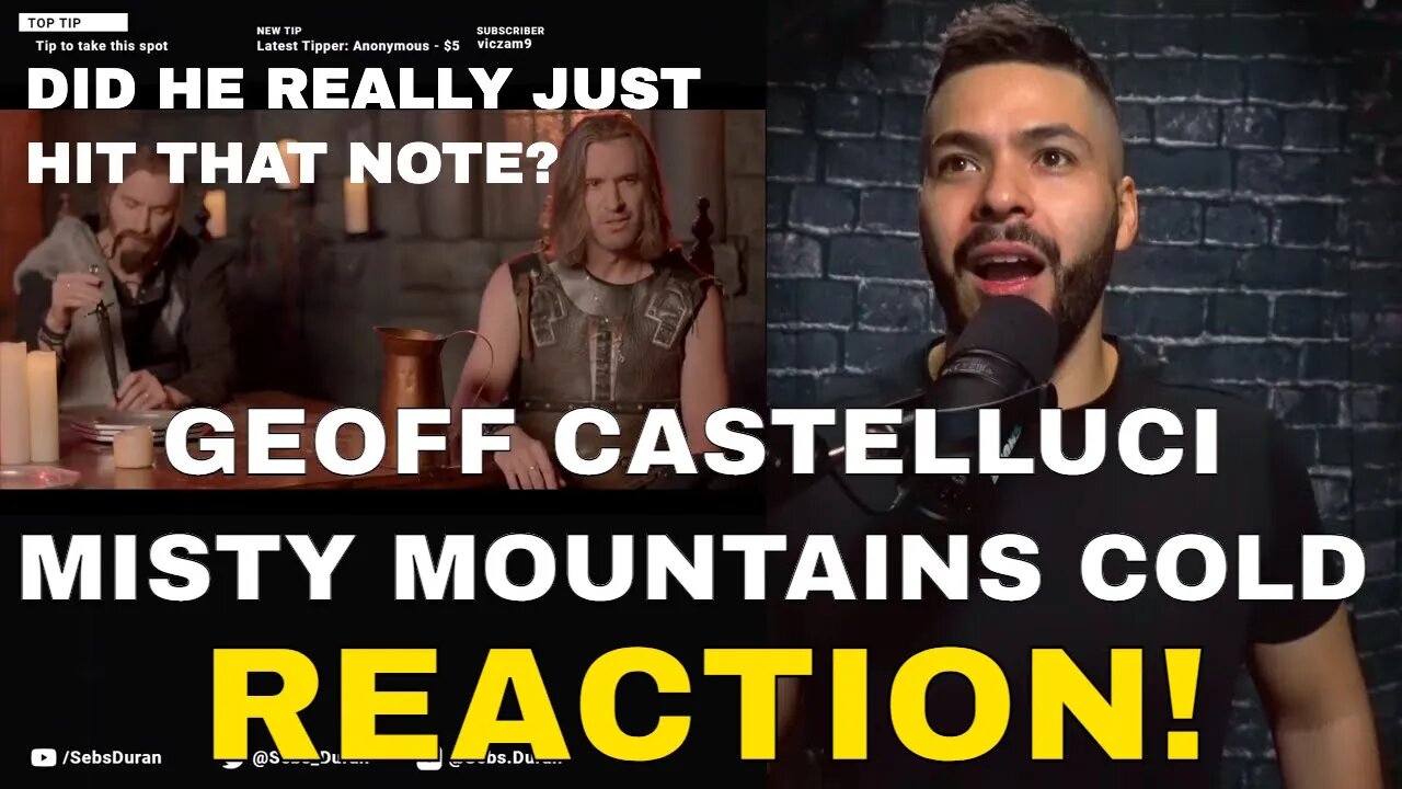 The Misty Mountains Cold Acapella - Geoff Castellucci (Reaction!) | Half-Marathon Stream