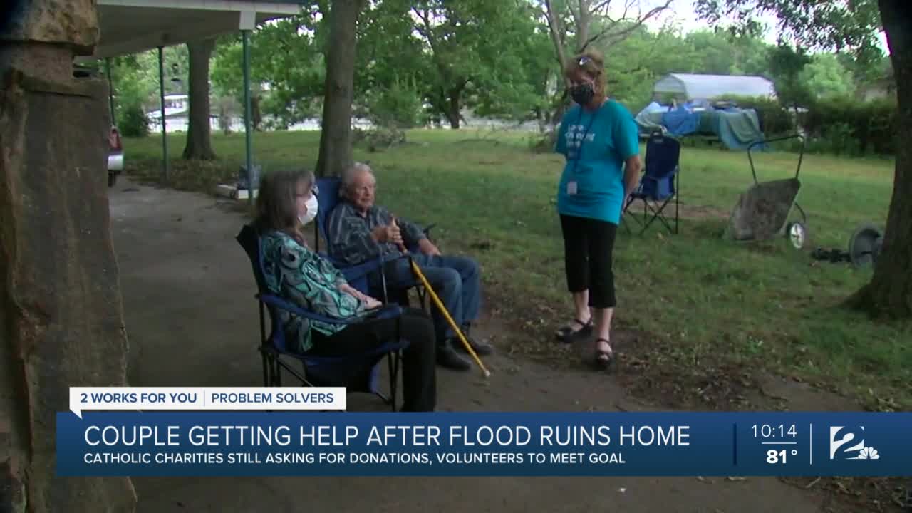 Couple getting help after flood ruins home