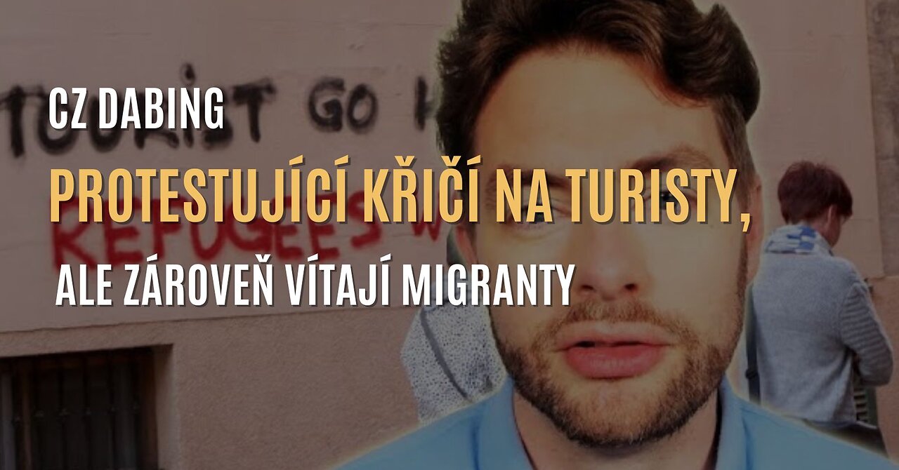 Protestující se slogany: „turisté, vraťte se domů” současně vítají migranty (CZ DABING)