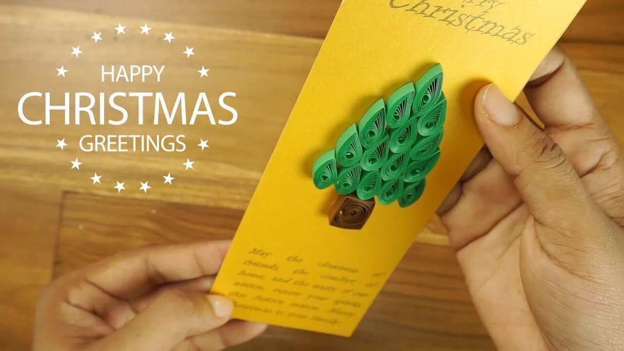 Handmade Christmas Greeting Card: Paper Quilling DIY for Kids/Students