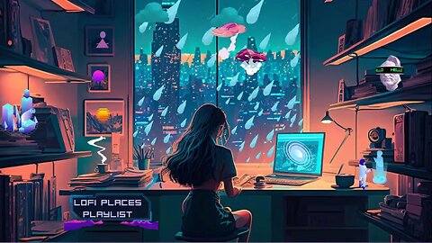 Study with chilllofi beats w Cozy, Futuristic Bedroom- The Future is Now!