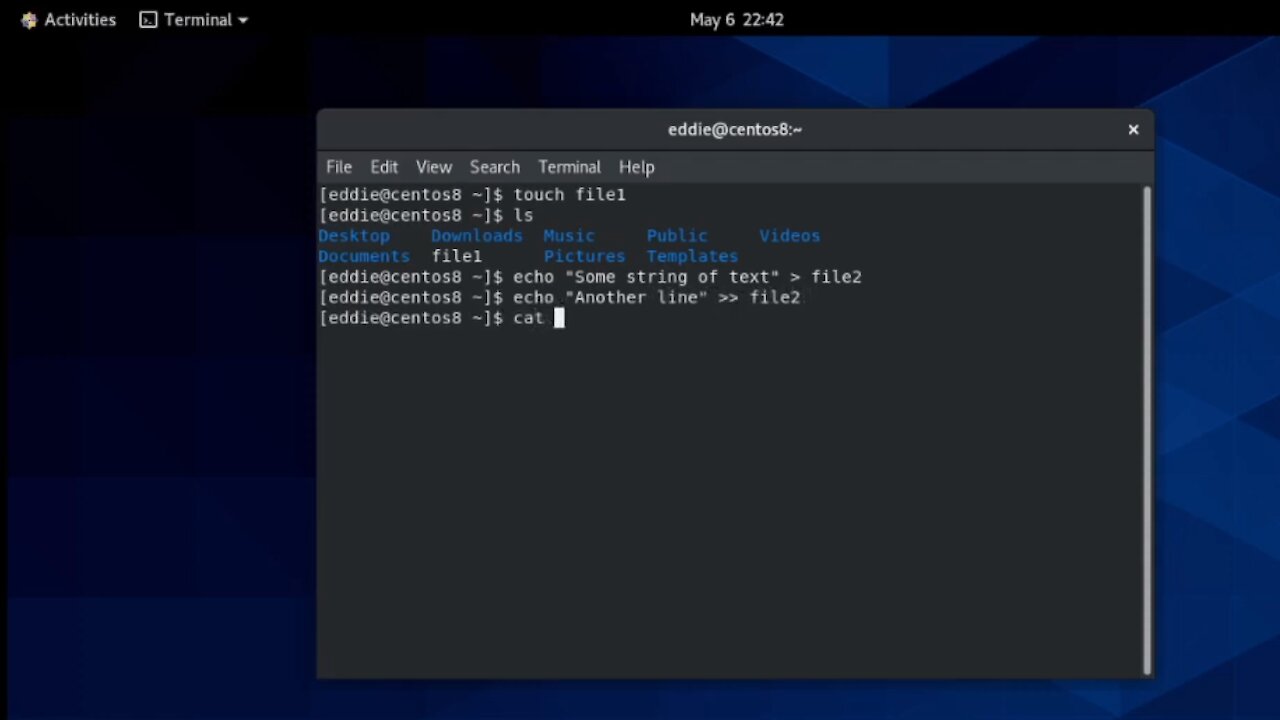 RHCSA v8 Practice Session: Create and edit text files