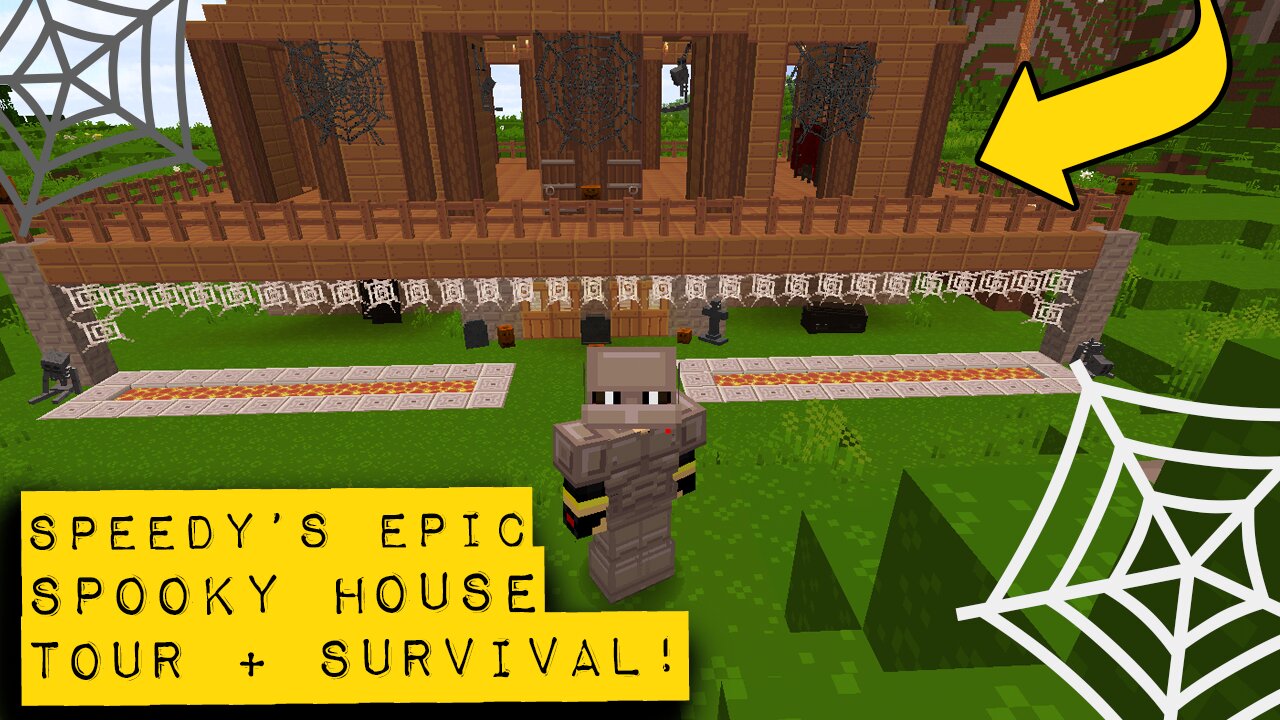 ⚡️Speedy’s epic spooky house tour + survival! 🎃~ Minecraft modded survival series