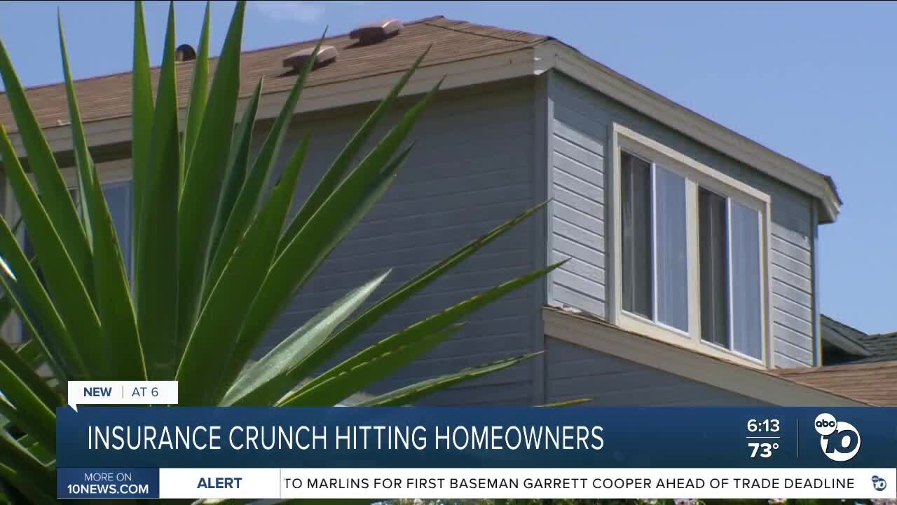 Insurance crunch hitting California homeowners