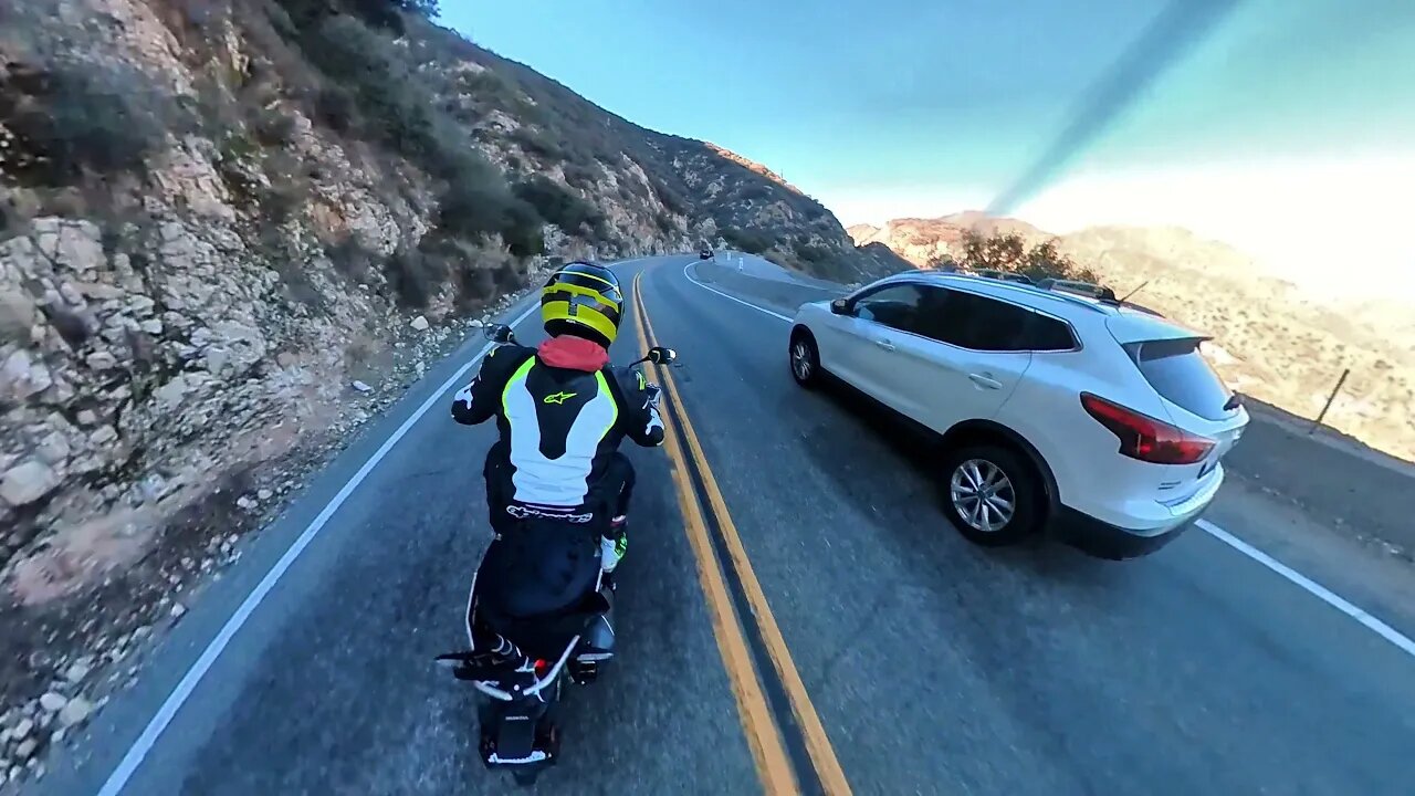 INSTA360 l RIDING ANGELES CREST HIGHWAY l MUSIC l VIBE l LA TRAFFIC l CLOSE CALL EP.99
