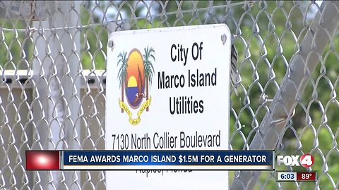 Marco Island awarded $1.5 million grant by FEMA for water utility generator