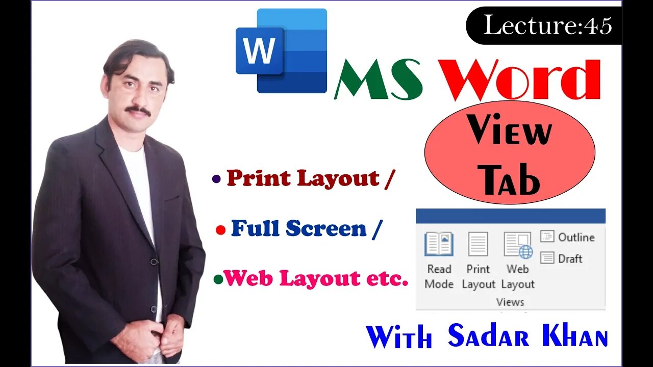 view|last lecture in ms|print layout|full screen reading|web layout|draft|grid line|sadar khan tv