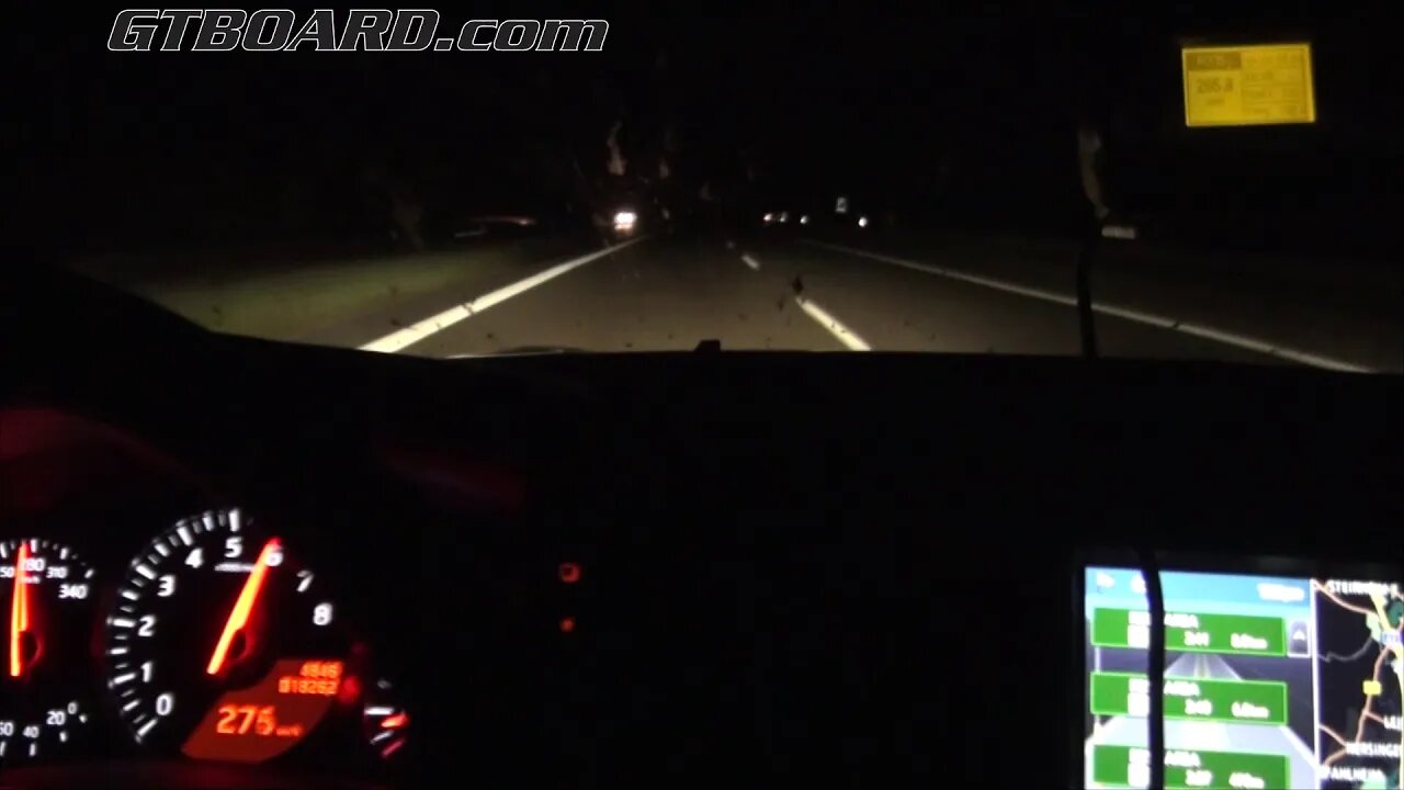 Nissan GTR R35 top speed GPS on German Autobahn 485 HP stock