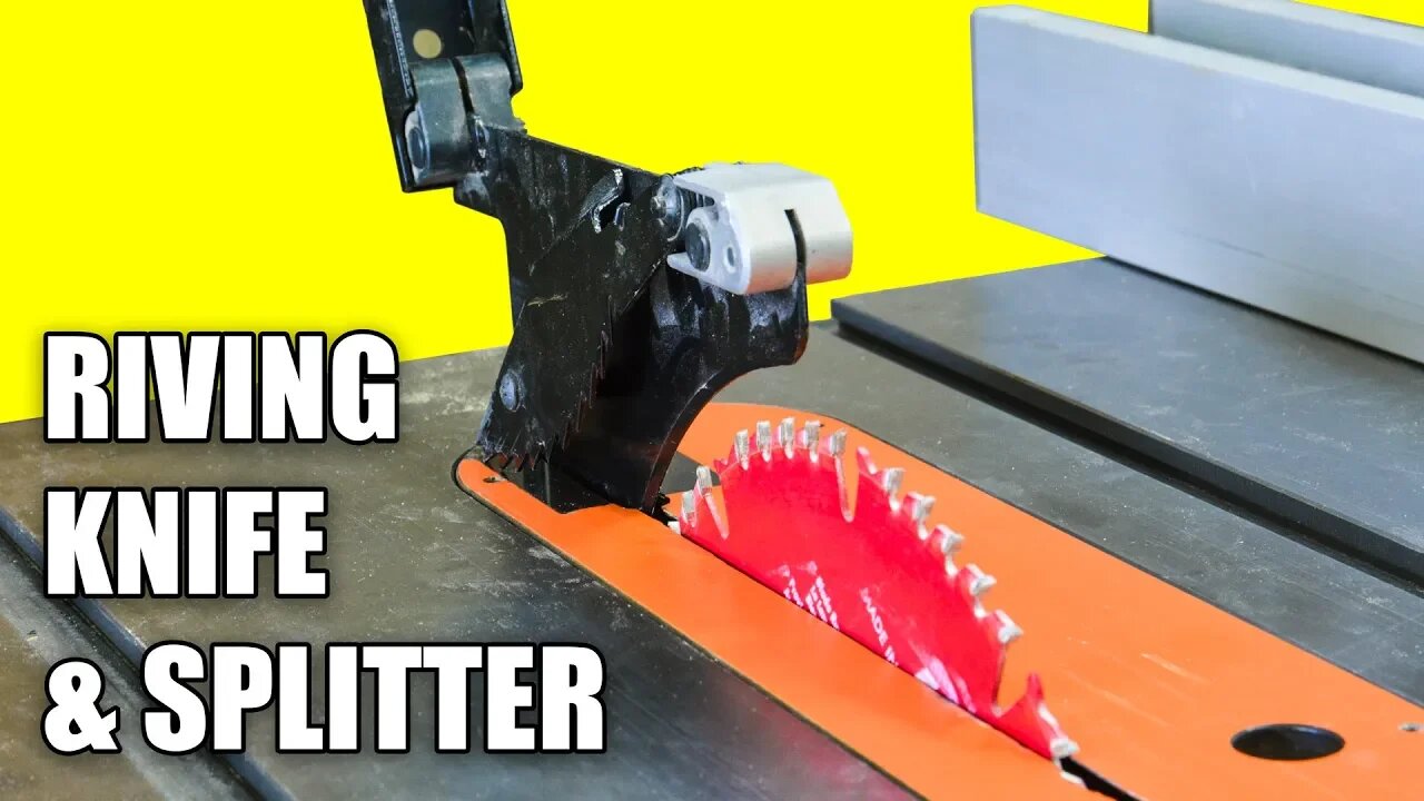 Table Saw Riving Knife / Splitter Set-up and Alignment. Prevent Table Saw Kickback.