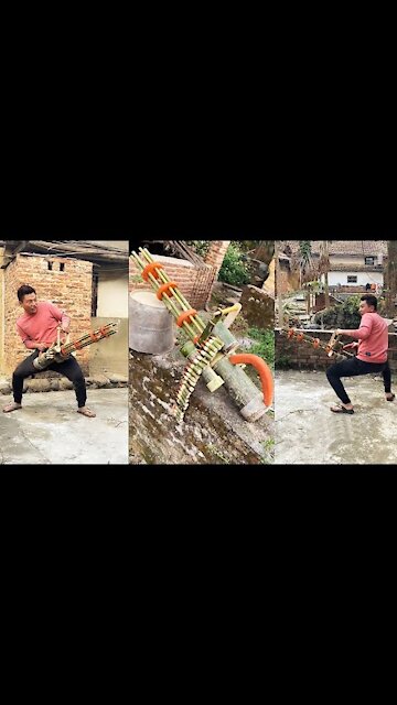 How To Make Machine Gun From Bamboo | #shorts