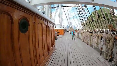 walking on the deck of the Cutty Sark London speedlapse. GoPro 10th July 2023