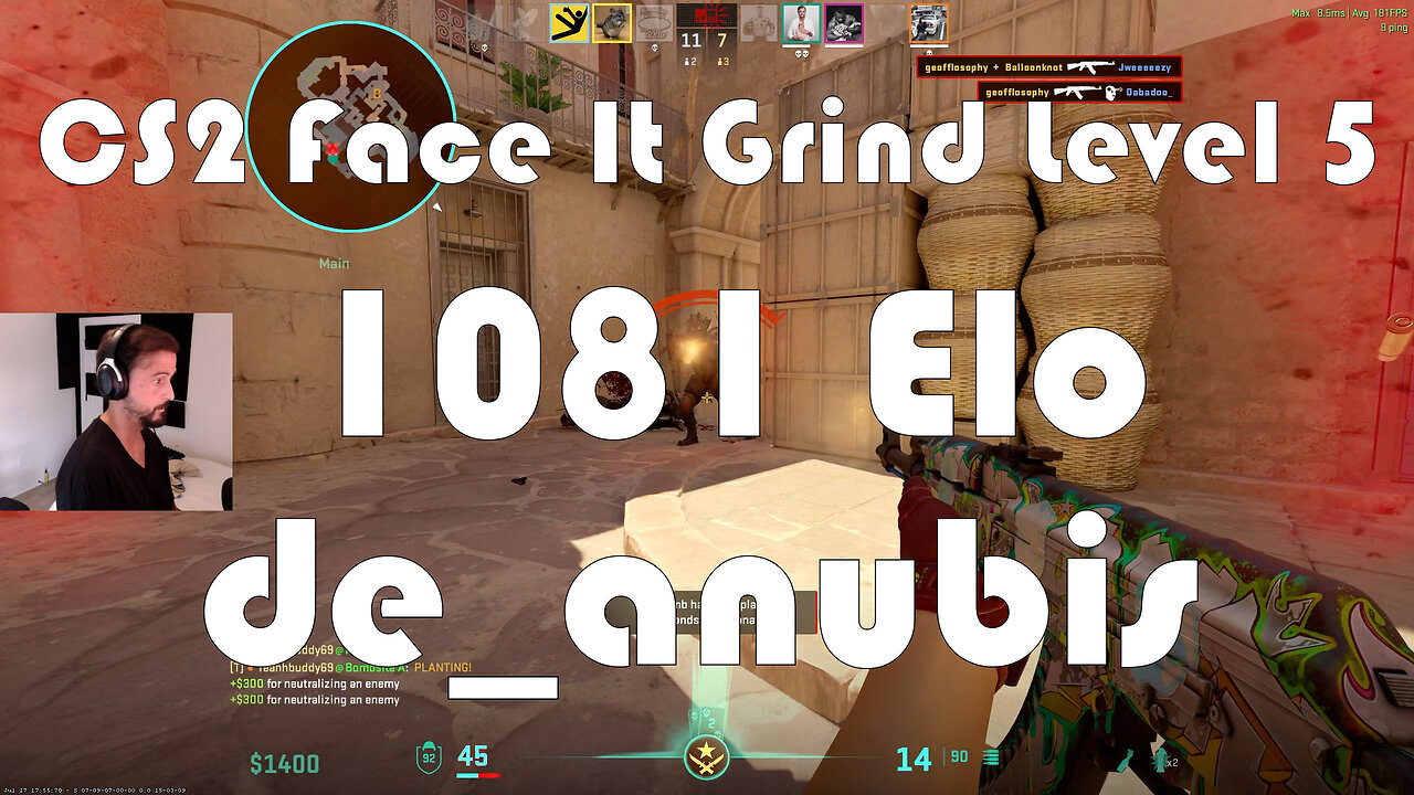 CS2 Face-It Grind - Face-It Level 5 - 1081 Elo - de_anubis