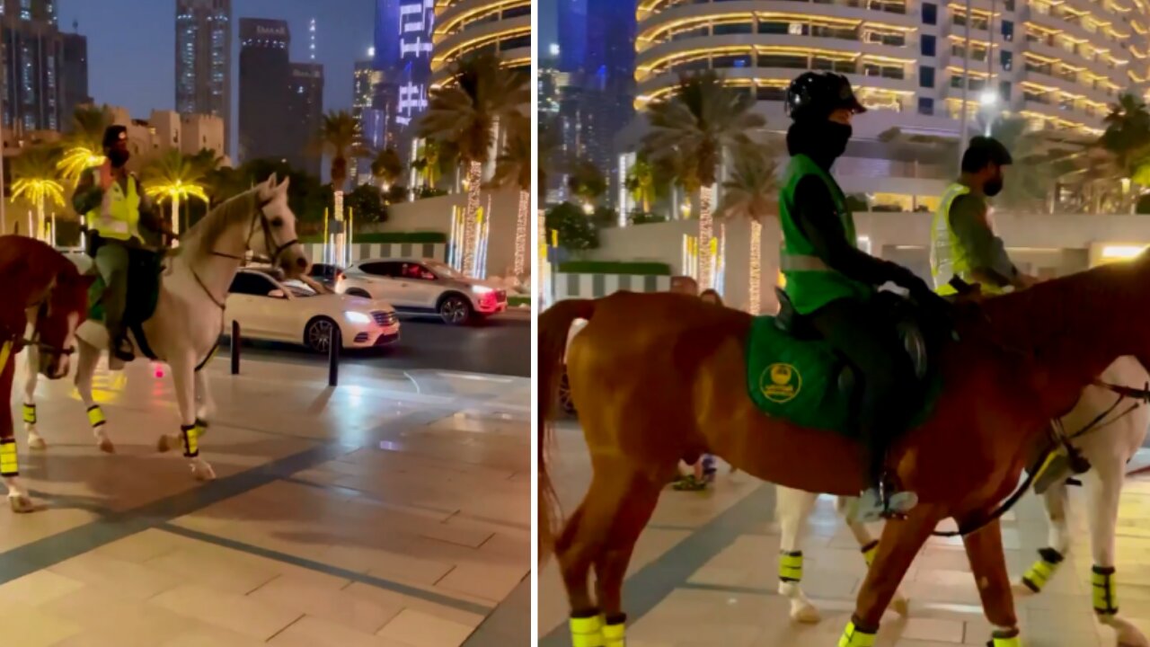 Dubai police on old town road