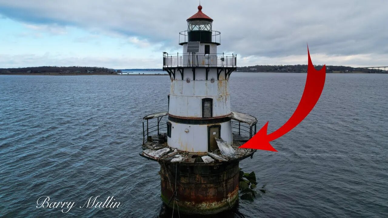 Storm-Damaged New England Lighthouse Unveiled: Exclusive Drone Footage