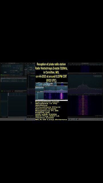 Reception of pirate radio station Radio Vostochnaya Zvezda 7320khz, in Carrollton, MO, on 4-6-2023