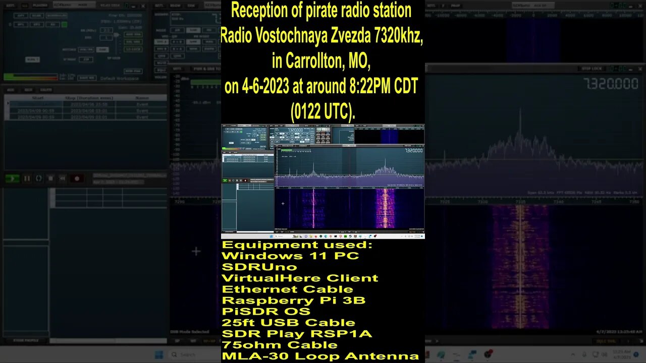 Reception of pirate radio station Radio Vostochnaya Zvezda 7320khz, in Carrollton, MO, on 4-6-2023