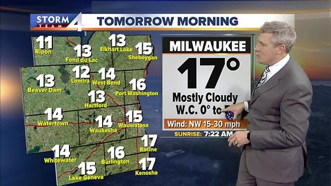 Frigid air moves in on Wednesday