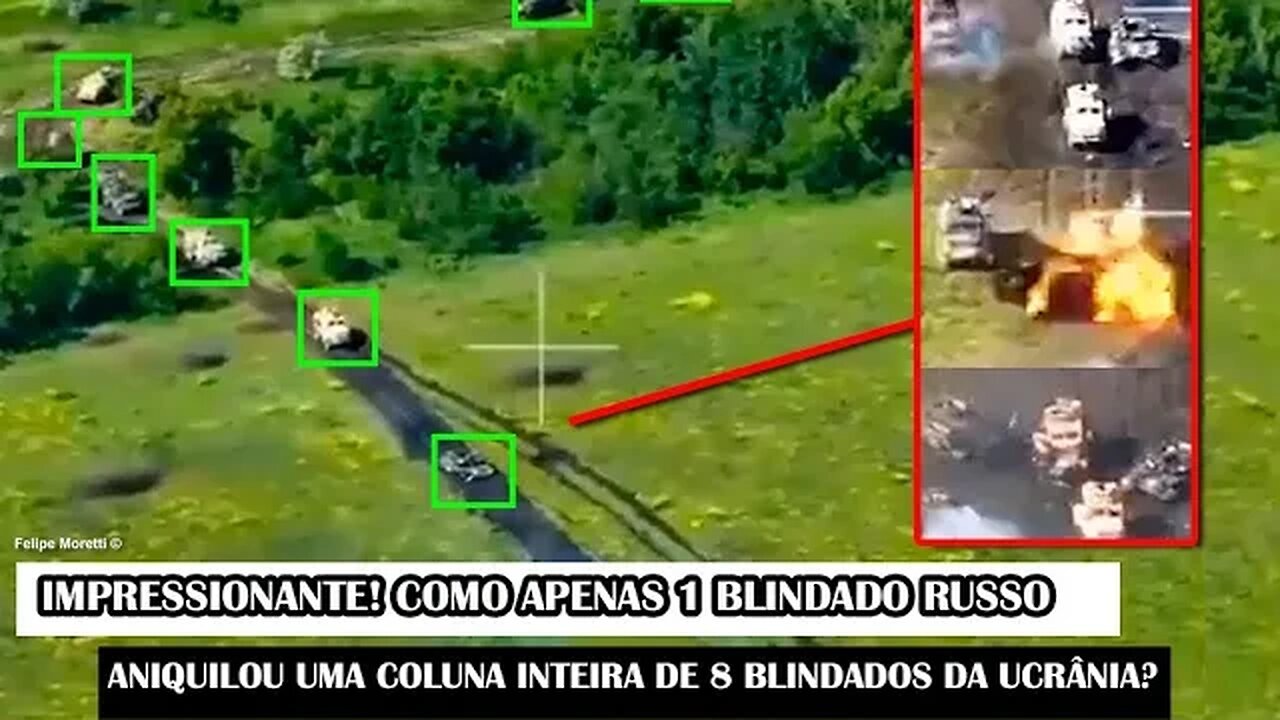 Impressionante! Como Apenas 1 Blindado Russo Aniquilou Uma Coluna Inteira De 8 blindados da Ucrânia?