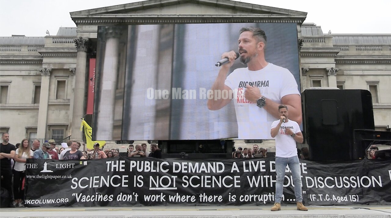 Gareth Icke speech in Trafalgar Square