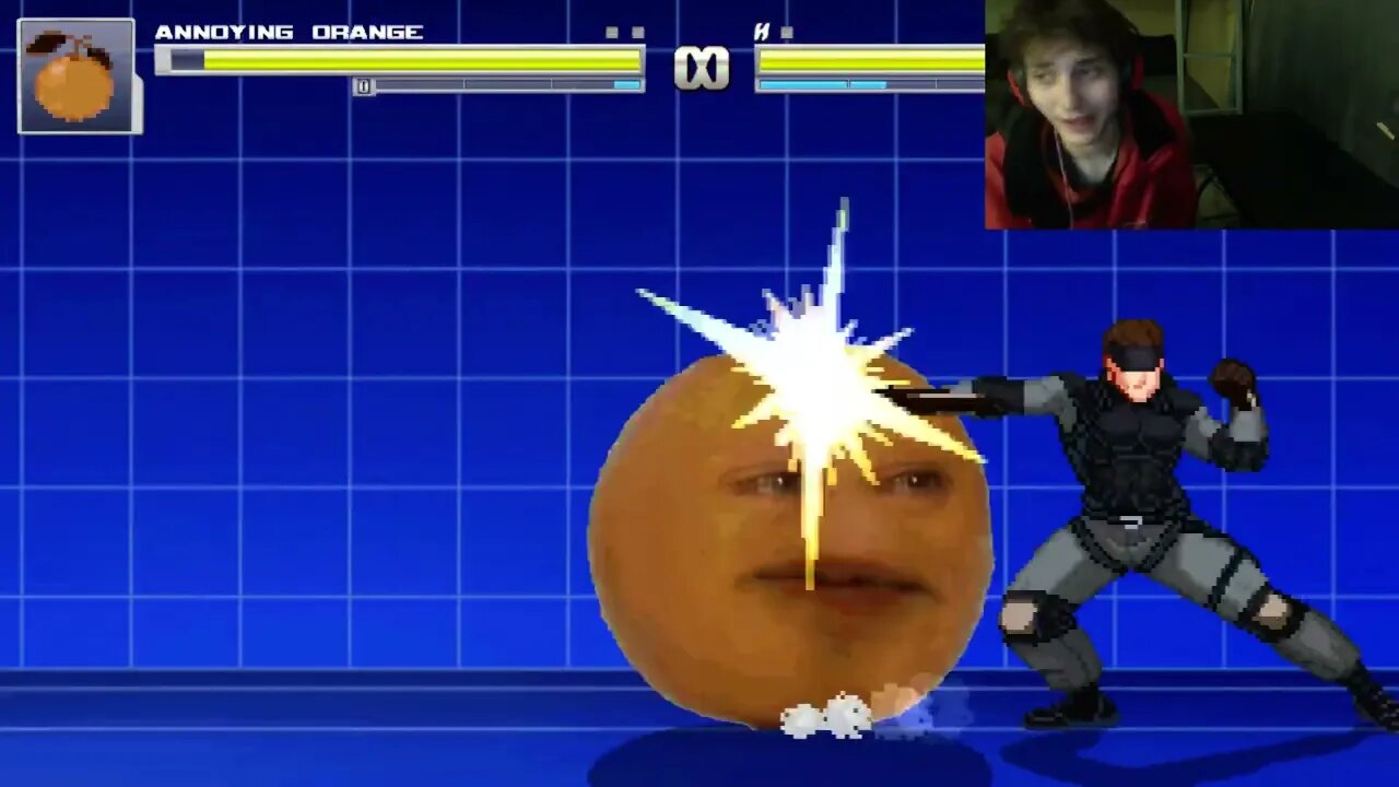 Annoying Orange VS Solid Snake From The Metal Gear Solid Series In An Epic Battle In MUGEN