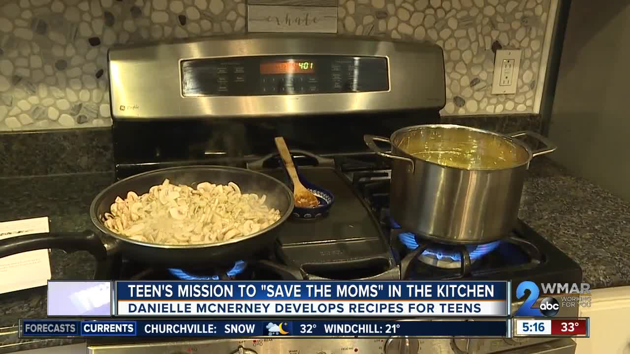 16-year-old Danielle McNerney creates recipes so teens can cook more and give mom a break