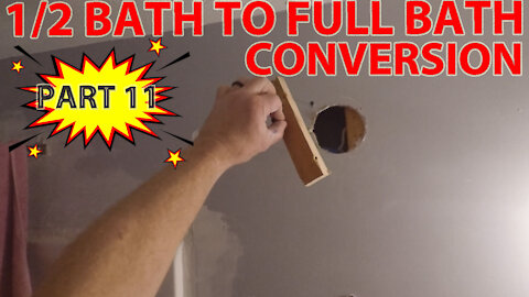 Converting a 1/2 Bath to a Full Bath Part 11