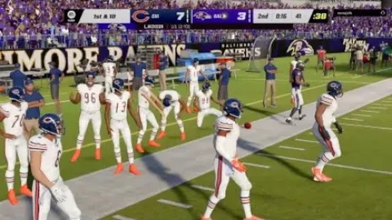 Madden 23 running got him in trouble Chicago Bears vs. Ravens