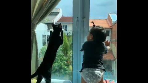 Cats are children's best friend 😍🥰