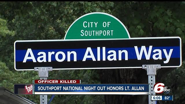 Lt. Aaron Allan honored at Southport's National Night Out event