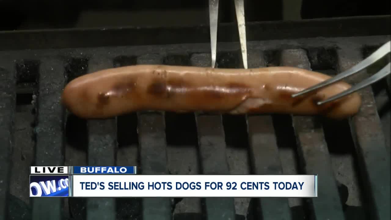 Preparing for the 92 cent Ted's Hot Dog rush